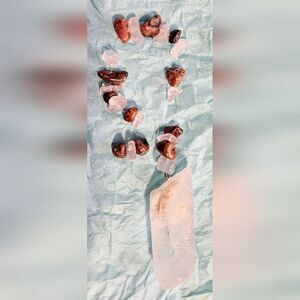 L3 Rhodonite & Rose Quartz Lumurian Quartz Hand Made Water Window Crystal